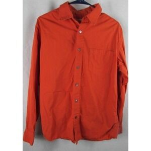 Womens Weatherproof Vintage orange long sleeve shirt top button down Medium